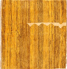 Persian Gabbeh Yellow Rectangle 5x8 ft Wool Carpet 28053