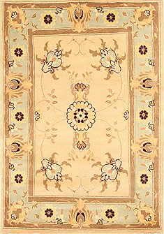 Kashmar Beige Hand Knotted 3'6" X 5'2"  Area Rug 100-28054