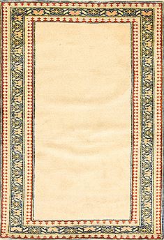 Shiraz Beige Hand Knotted 3'4" X 4'8"  Area Rug 100-28055