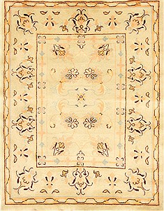 Kashmar Beige Hand Knotted 3'7" X 4'8"  Area Rug 100-28063