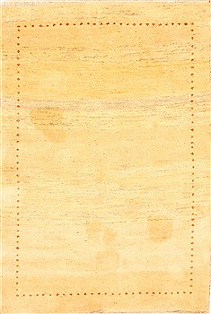 Gabbeh Beige Hand Knotted 3'7" X 5'3"  Area Rug 100-28065