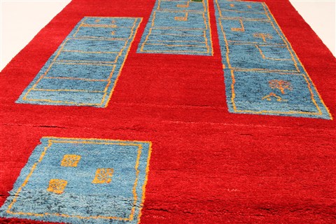 Gabbeh Red Hand Knotted 40 X 510 Area Rug 100-28069 Image 4
