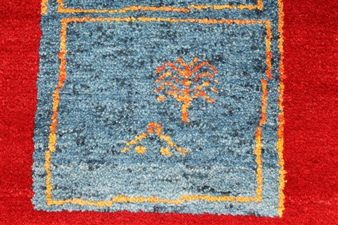 Gabbeh Red Hand Knotted 40 X 510 Area Rug 100-28069 Image 9