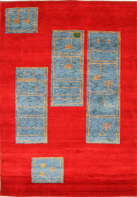 Gabbeh Red Hand Knotted 40 X 510 Area Rug 100-28069 Image 0
