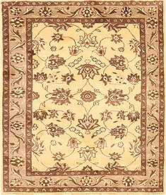 Kashmar Beige Square Hand Knotted 3'8" X 4'6"  Area Rug 100-28071
