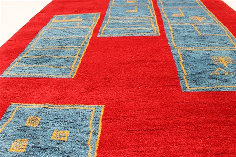 Gabbeh Red Hand Knotted 42 X 511 Area Rug 100-28072 Image 3