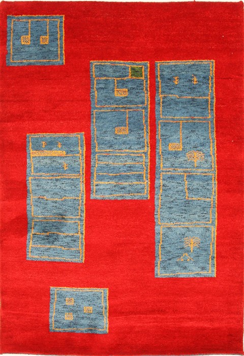 Gabbeh Red Hand Knotted 42 X 511 Area Rug 100-28072 Image 0