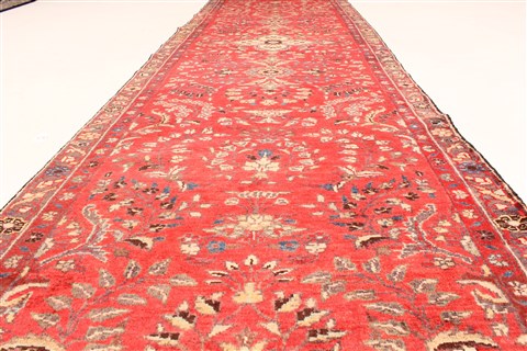 Hamedan Red Runner Hand Knotted 33 X 127 Area Rug 100-28075 Image 9