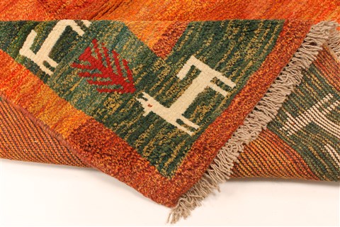 Gabbeh Beige Hand Knotted 47 X 77 Area Rug 100-28077 Image 13