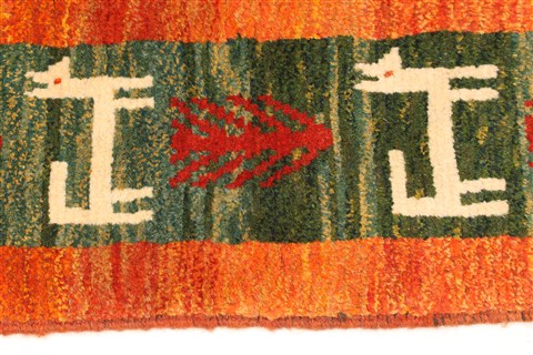 Gabbeh Beige Hand Knotted 47 X 77 Area Rug 100-28077 Image 15