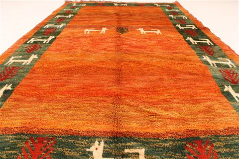 Gabbeh Beige Hand Knotted 47 X 77 Area Rug 100-28077 Image 2