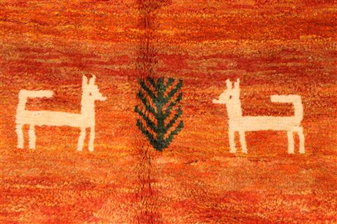 Gabbeh Beige Hand Knotted 47 X 77 Area Rug 100-28077 Image 4