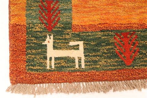 Gabbeh Beige Hand Knotted 47 X 77 Area Rug 100-28077 Image 5