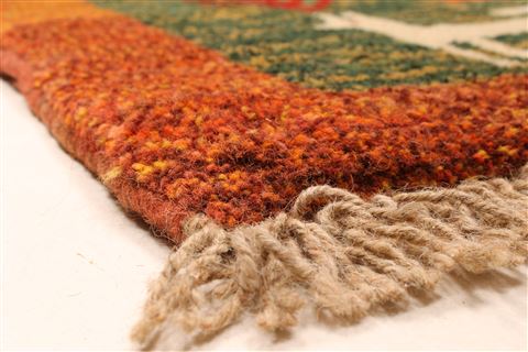 Gabbeh Beige Hand Knotted 47 X 77 Area Rug 100-28077 Image 6