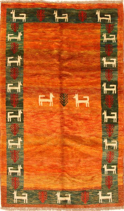 Gabbeh Beige Hand Knotted 47 X 77 Area Rug 100-28077 Image 0