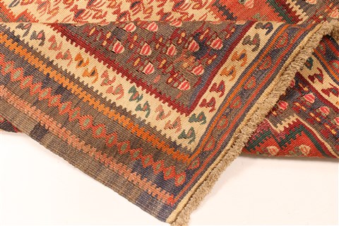 Kilim Beige Runner Hand Knotted 43 X 94 Area Rug 100-28086 Image 3
