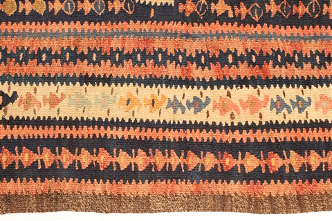 Kilim Blue Runner Hand Knotted 43 X 106 Area Rug 100-28090 Image 5