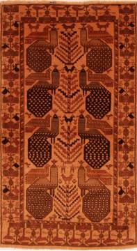 Baluch Beige Hand Knotted 3'3" X 5'8"  Area Rug 100-28091