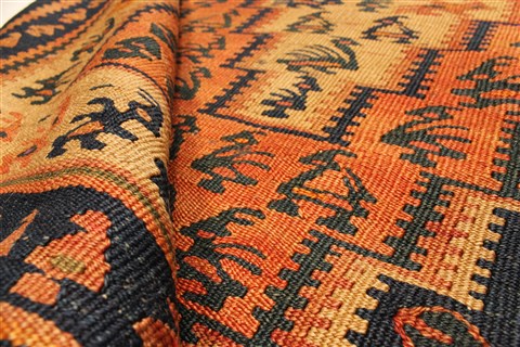 Kilim Blue Runner Hand Knotted 42 X 98 Area Rug 100-28092 Image 2
