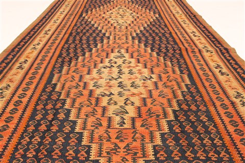Kilim Blue Runner Hand Knotted 42 X 98 Area Rug 100-28092 Image 5