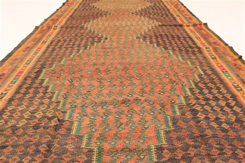 Kilim Blue Runner Hand Knotted 43 X 94 Area Rug 100-28093 Image 3