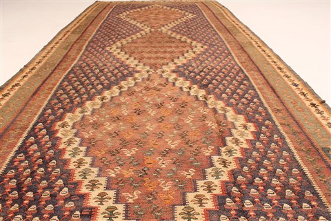 Kilim Brown Runner Hand Knotted 45 X 103 Area Rug 100-28099 Image 3