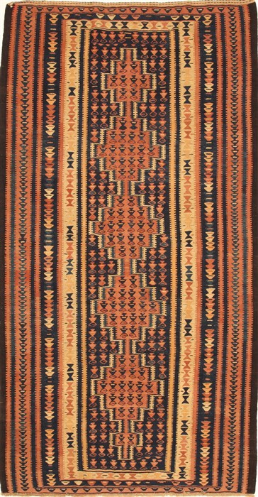 Kilim Beige Flat Woven 48 X 93 Area Rug 100-28100 Image 0