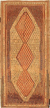 Persian Kilim Beige Runner 10 to 12 ft Wool Carpet 28106