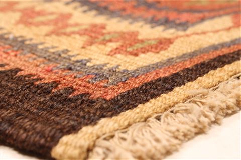 Kilim Brown Runner Hand Knotted 44 X 91 Area Rug 100-28107 Image 7
