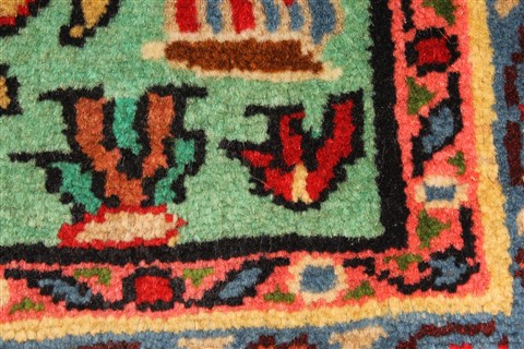Kashmar Green Hand Knotted 22 X 29 Area Rug 100-28111 Image 10