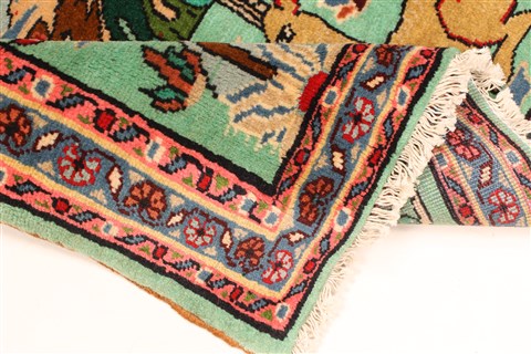 Kashmar Green Hand Knotted 22 X 29 Area Rug 100-28111 Image 1