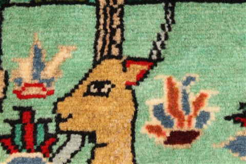 Kashmar Green Hand Knotted 22 X 29 Area Rug 100-28111 Image 5