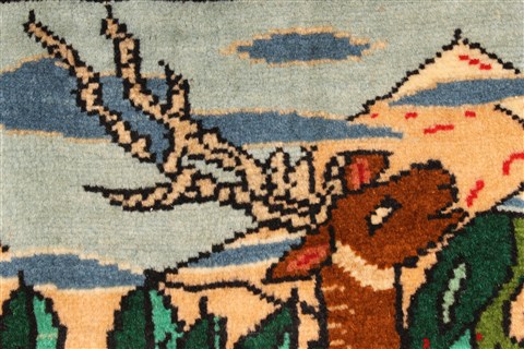 Kashmar Green Hand Knotted 22 X 29 Area Rug 100-28111 Image 6