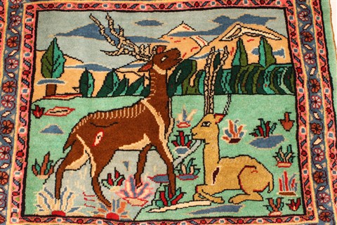 Kashmar Green Hand Knotted 22 X 29 Area Rug 100-28111 Image 7