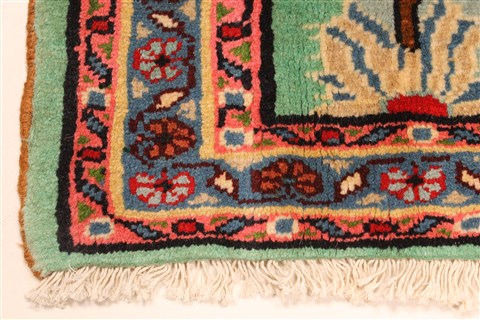 Kashmar Green Hand Knotted 22 X 29 Area Rug 100-28111 Image 8