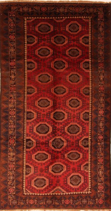 Baluch Red Hand Knotted 50 X 94 Area Rug 100-28114 Image 0