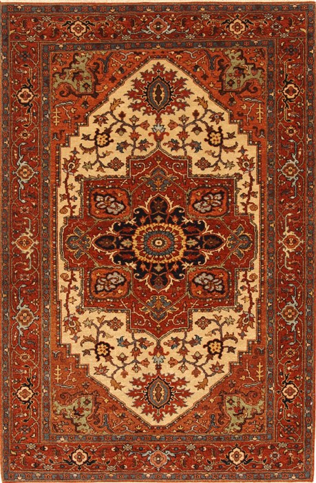 Serapi Beige Hand Knotted 40 X 61  Area Rug 250-28118 Image 0