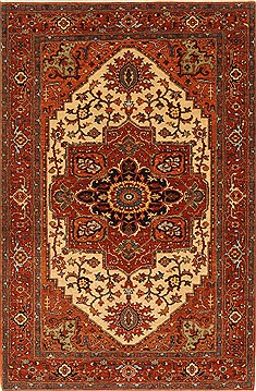 Serapi Beige Hand Knotted 4'0" X 6'1"  Area Rug 250-28118