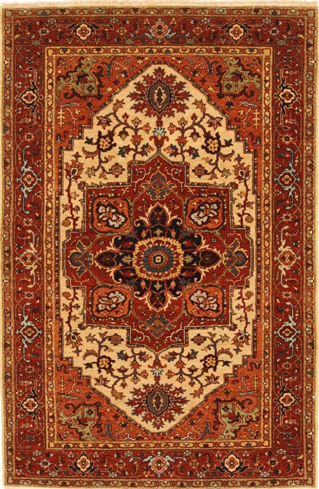 Serapi Beige Hand Knotted 311 X 61  Area Rug 250-28119 Image 0