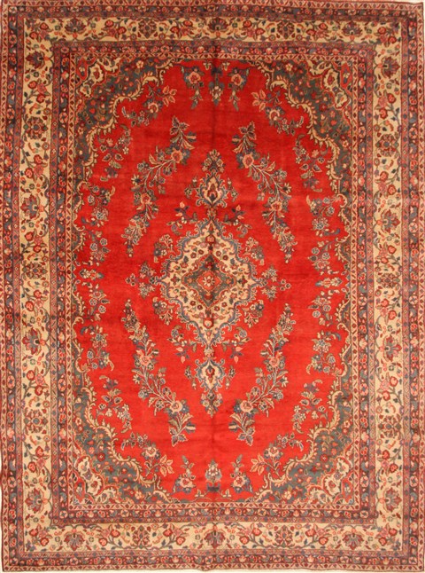 Hamedan Beige Hand Knotted 97 X 133 Area Rug 100-28124 Image 0