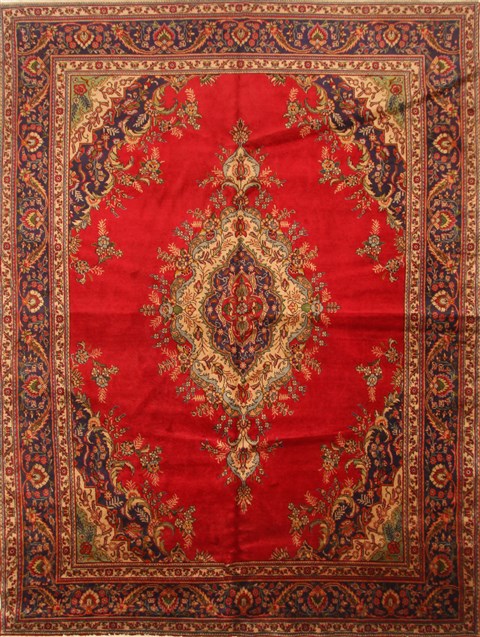 Tabriz Red Hand Knotted 93 X 125 Area Rug 100-28126 Image 0