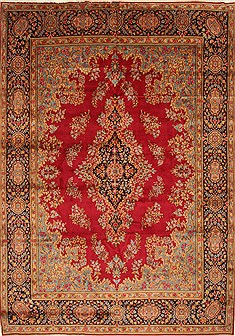 Persian Kerman Green Rectangle 10x14 ft Wool Carpet 28127