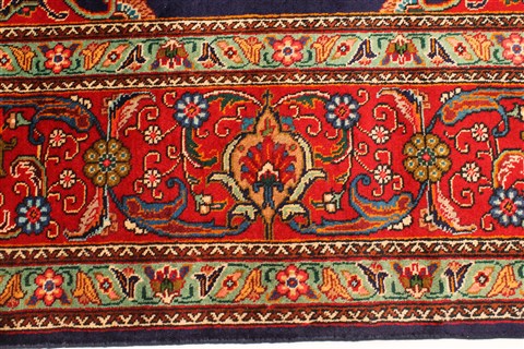 Tabriz Blue Hand Knotted 98 X 127 Area Rug 100-28128 Image 18