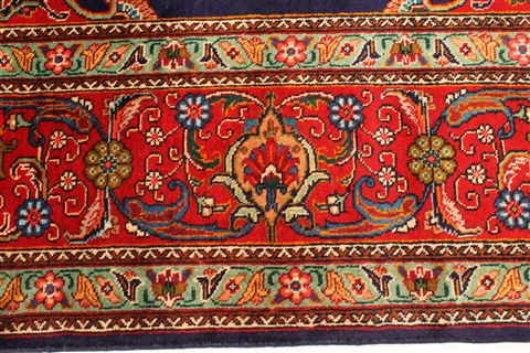 Tabriz Blue Hand Knotted 98 X 127 Area Rug 100-28128 Image 7
