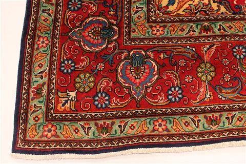 Tabriz Blue Hand Knotted 98 X 127 Area Rug 100-28128 Image 9