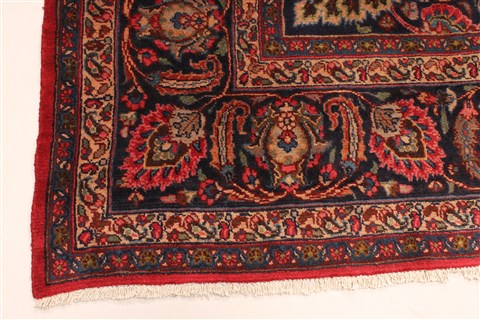Kashan Red Hand Knotted 99 X 125 Area Rug 100-28129 Image 10