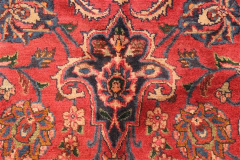 Kashan Red Hand Knotted 99 X 125 Area Rug 100-28129 Image 12