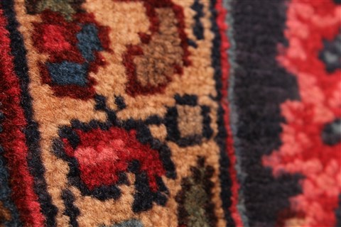 Kashan Red Hand Knotted 99 X 125 Area Rug 100-28129 Image 1