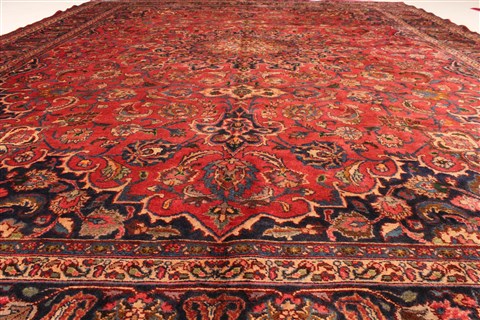 Kashan Red Hand Knotted 99 X 125 Area Rug 100-28129 Image 7