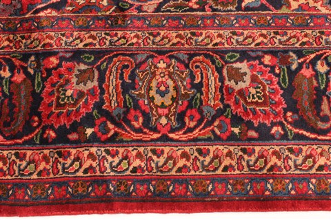 Kashan Red Hand Knotted 99 X 125 Area Rug 100-28129 Image 8